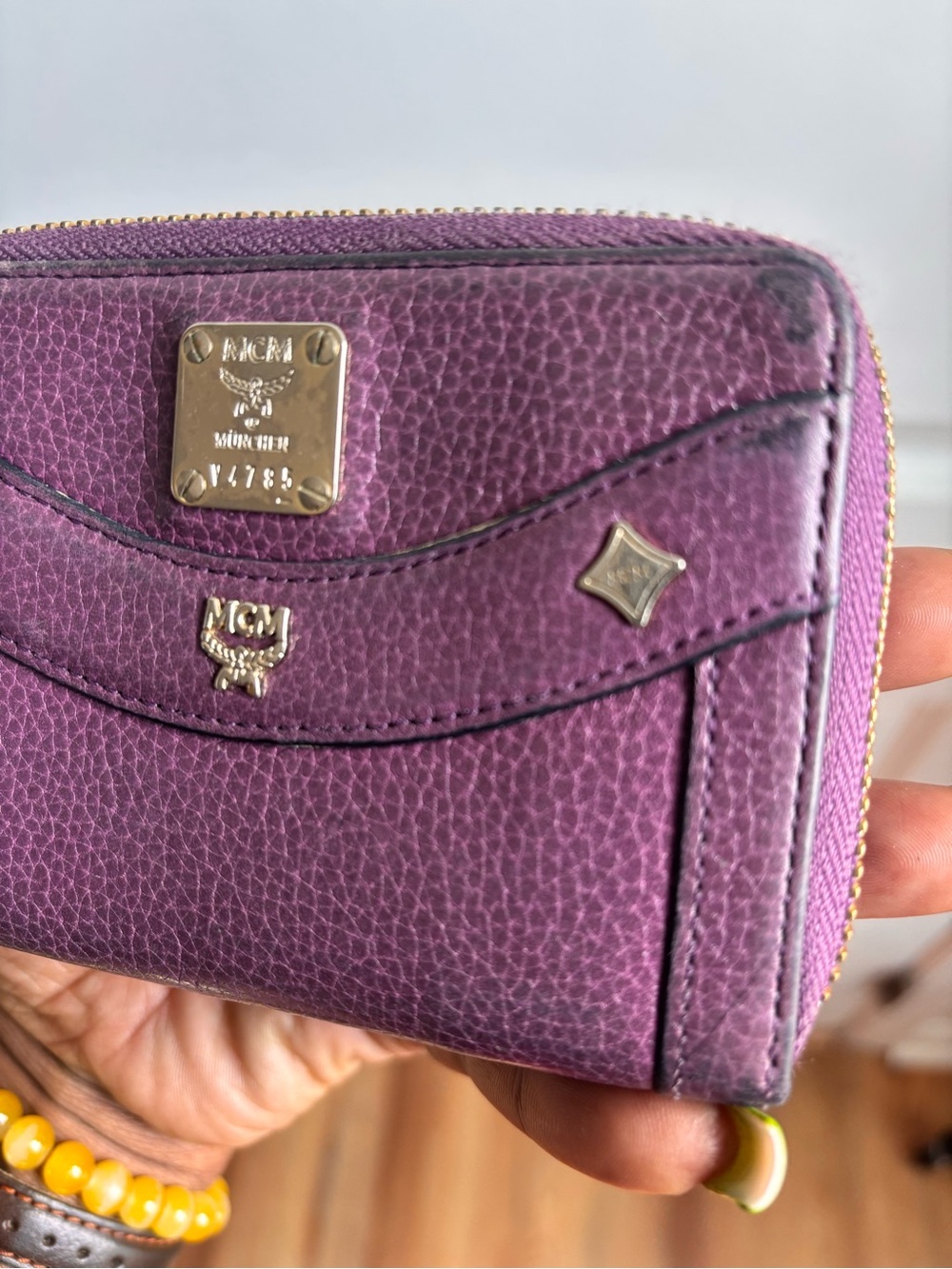 MCM Purple textured leather Continental Wallet - Picture 2 of 9